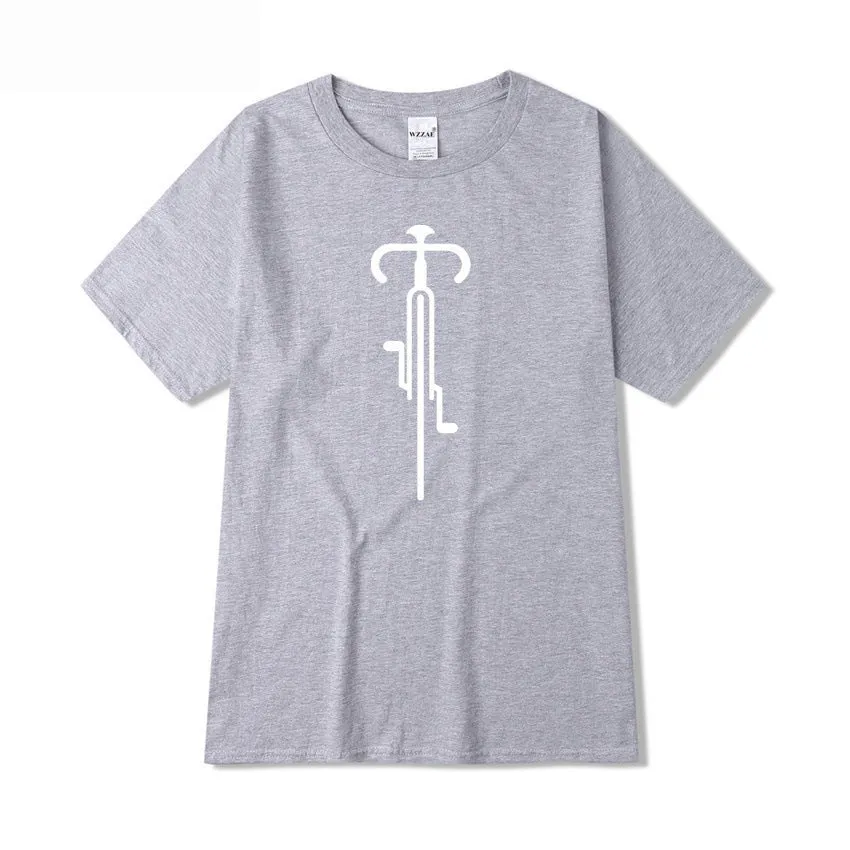 Cotton round neck printed short sleeve top for men in white – casual bottoming shirt