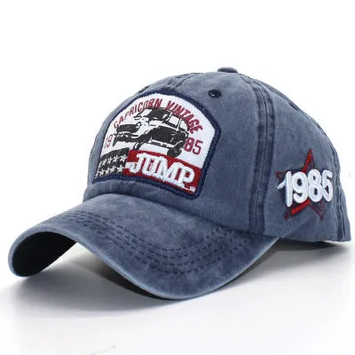 Alphabet embroidered baseball cap in cotton with 13cm height and 7cm brim, six colours available including Army Green and Khaki