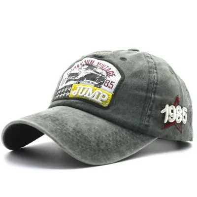 Alphabet embroidered baseball cap in cotton with 13cm height and 7cm brim, six colours available including Army Green and Khaki