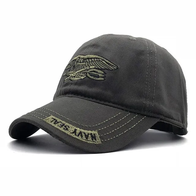 Army tactical baseball cap in green with adjustable strap lightweight polyester cotton blend
