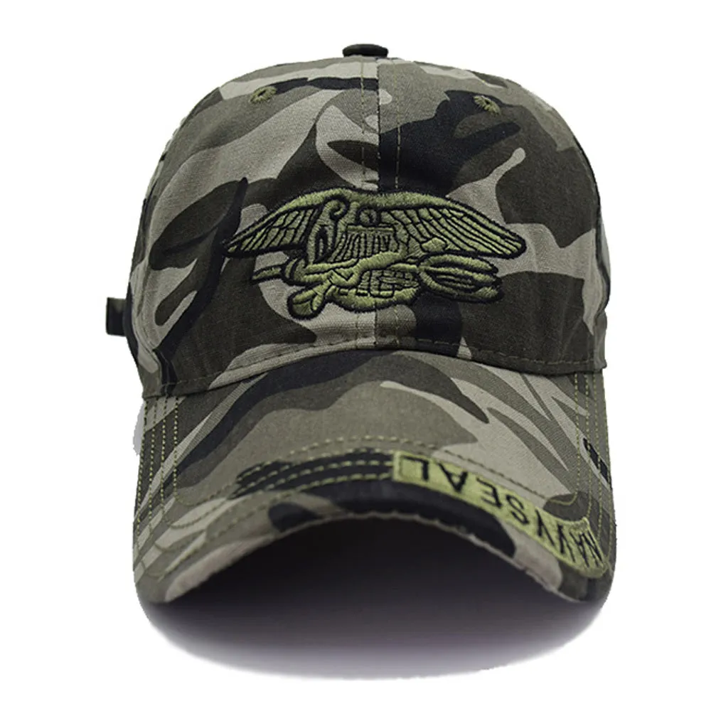 Army tactical baseball cap in green with adjustable strap lightweight polyester cotton blend