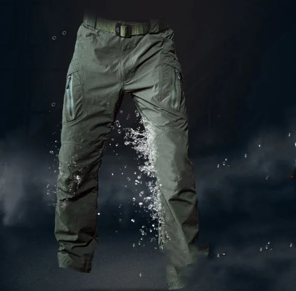 Male army fan special forces quick-drying pants in khaki colour, 97% cotton 3% spandex, with ergonomic knees and YKK zipper