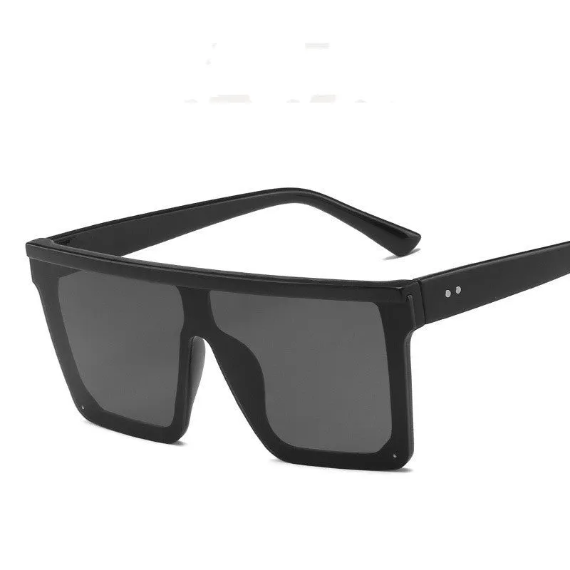 Retro rice nail sunglasses with PC frame and lens in Black frame white silver colour