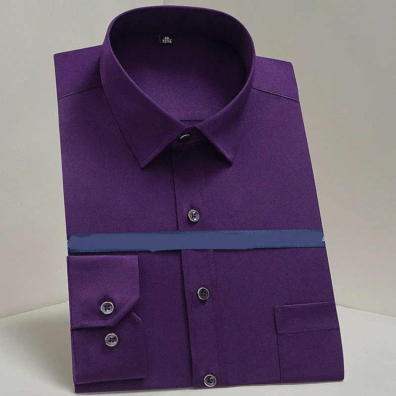 Men's mercerised stretch work shirt in colour 3-810, polyethylene fibre blend, size 40