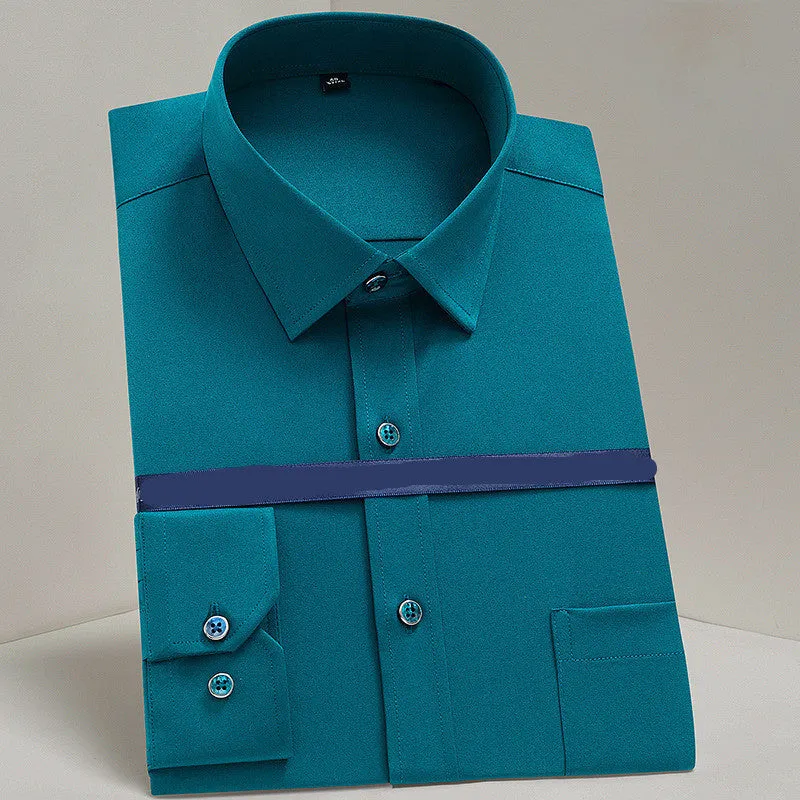 Men's mercerised stretch work shirt in colour 3-810, polyethylene fibre blend, size 40