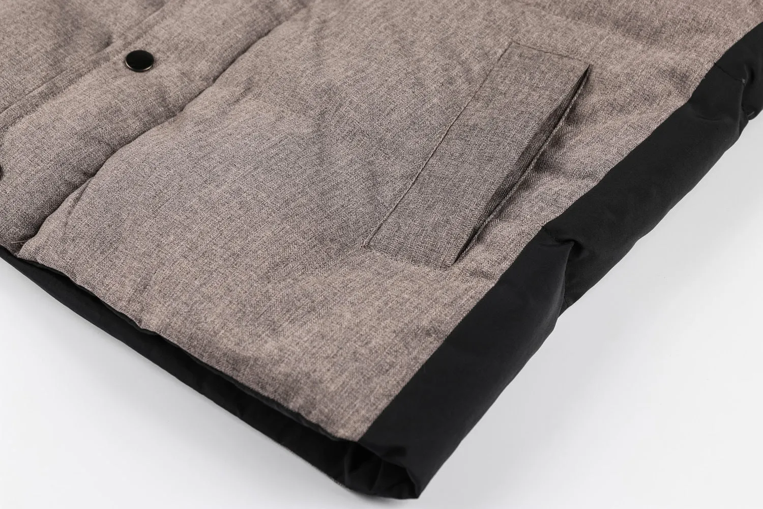 Men's grey cardigan jacket with cotton filling, zip front, loose fit, plain polyester fabric, hit colour design, Asian sizing