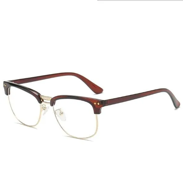 TR90 anti-blue light glasses, unisex vintage full frame, bright black colour option, non-prescription blue-light filtering lenses on a plain background