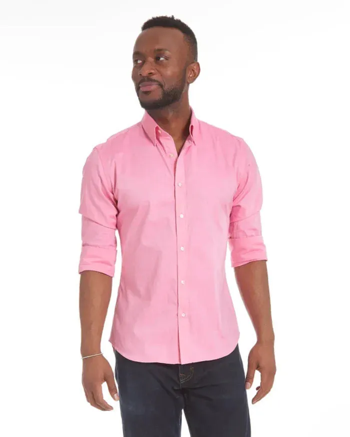 Men's long sleeve zipper shirt with button lapel, solid colour, slim fit cotton blend top