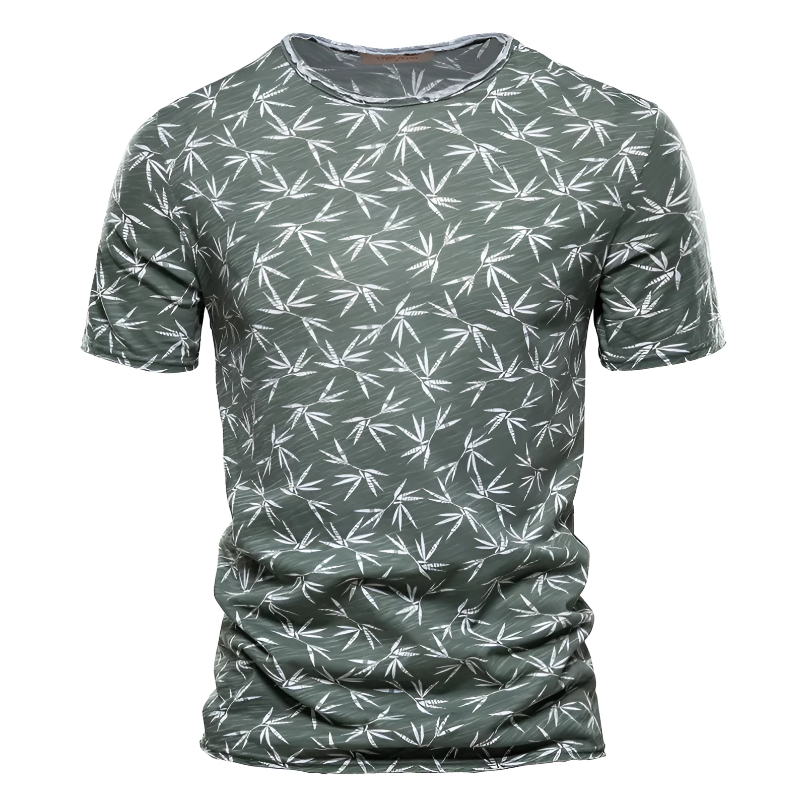 Casual slim-fit cotton T-shirt for men with dot pattern in blue colour