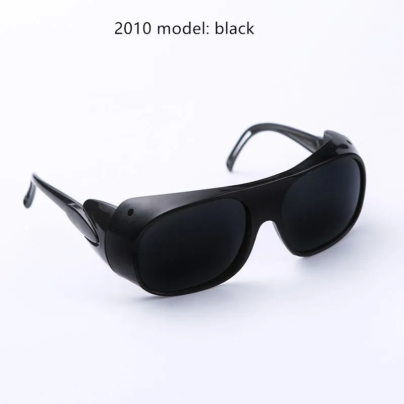 Men's protective glasses with polycarbonate flat lenses, anti-glare and anti-dust, black frame