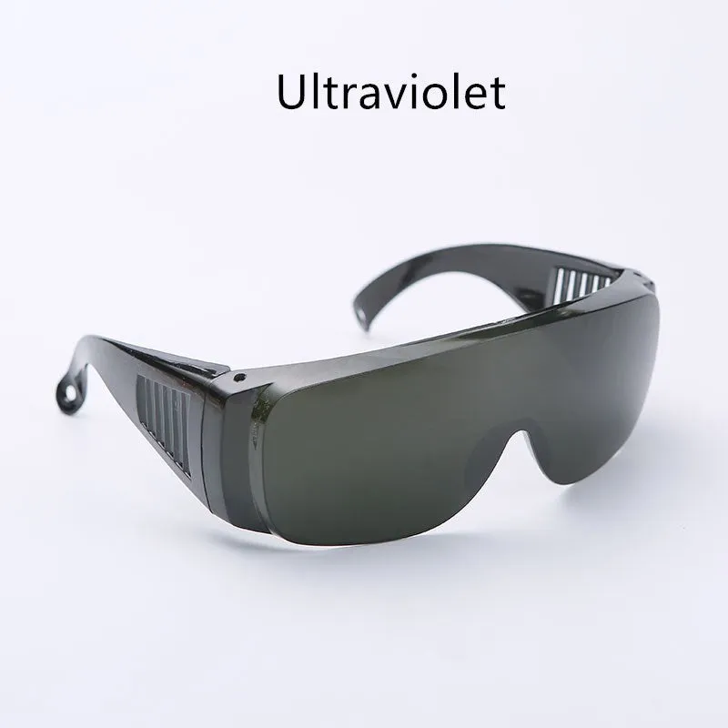 Men's protective glasses with polycarbonate flat lenses, anti-glare and anti-dust, black frame