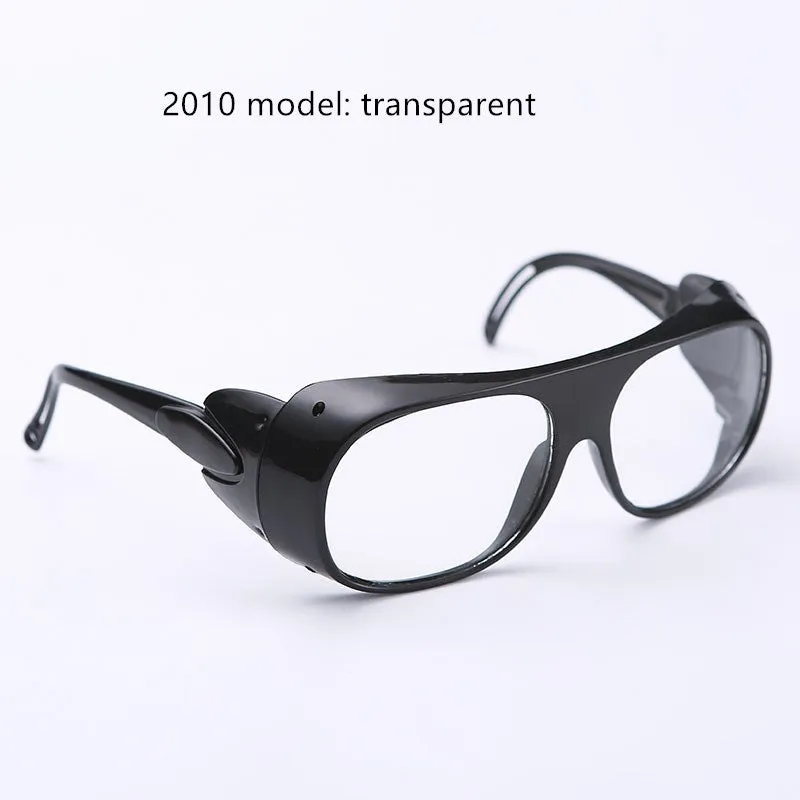 Men's protective glasses with polycarbonate flat lenses, anti-glare and anti-dust, black frame