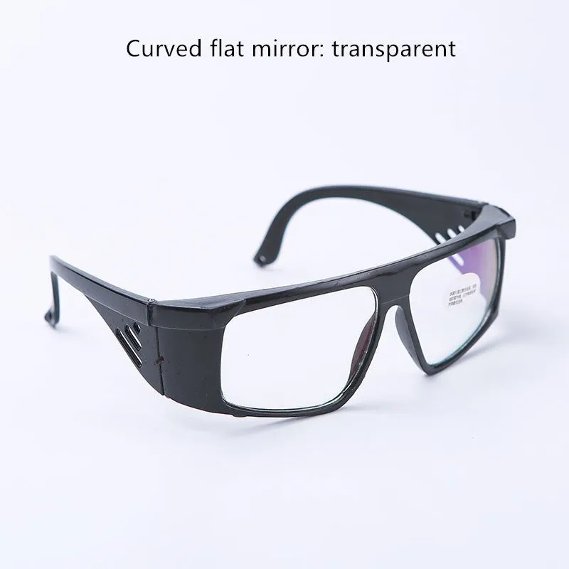 Men's protective glasses with polycarbonate flat lenses, anti-glare and anti-dust, black frame