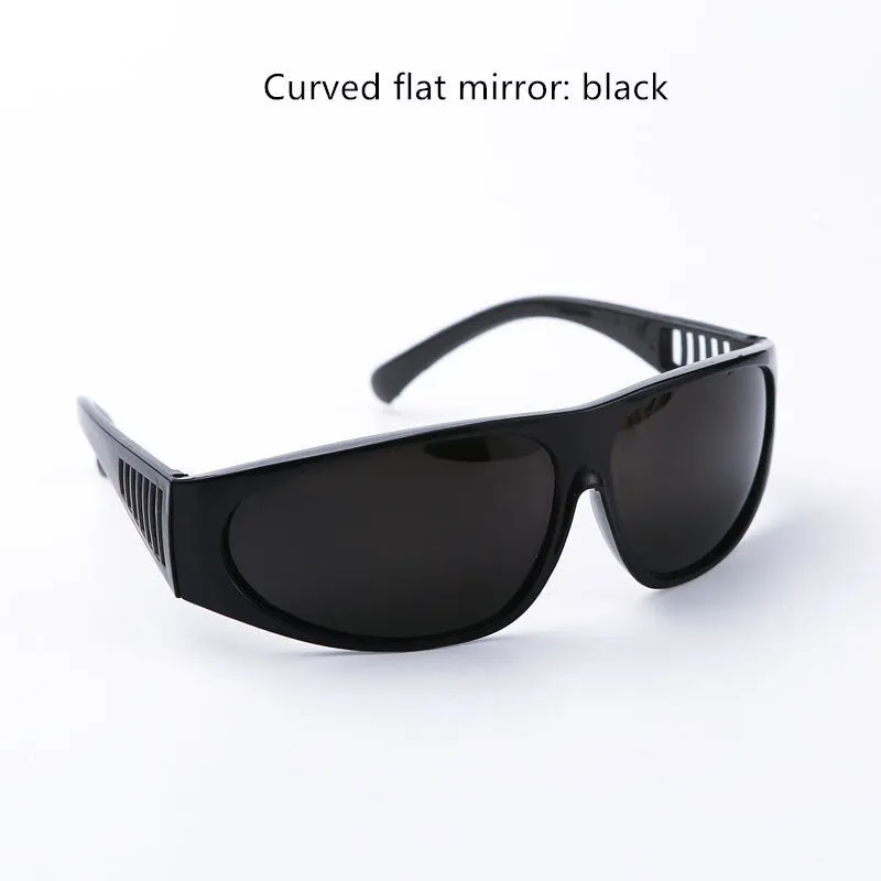 Men's protective glasses with polycarbonate flat lenses, anti-glare and anti-dust, black frame