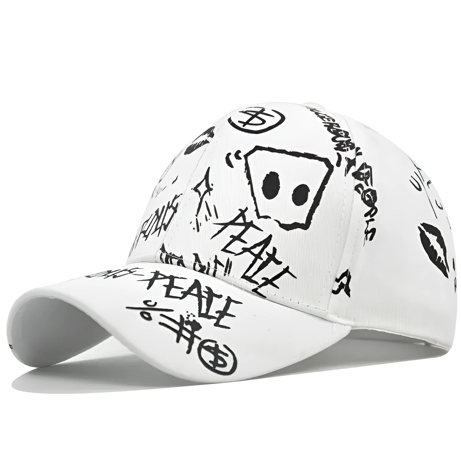 Cotton baseball cap with adjustable fit and curved brim, black colour
