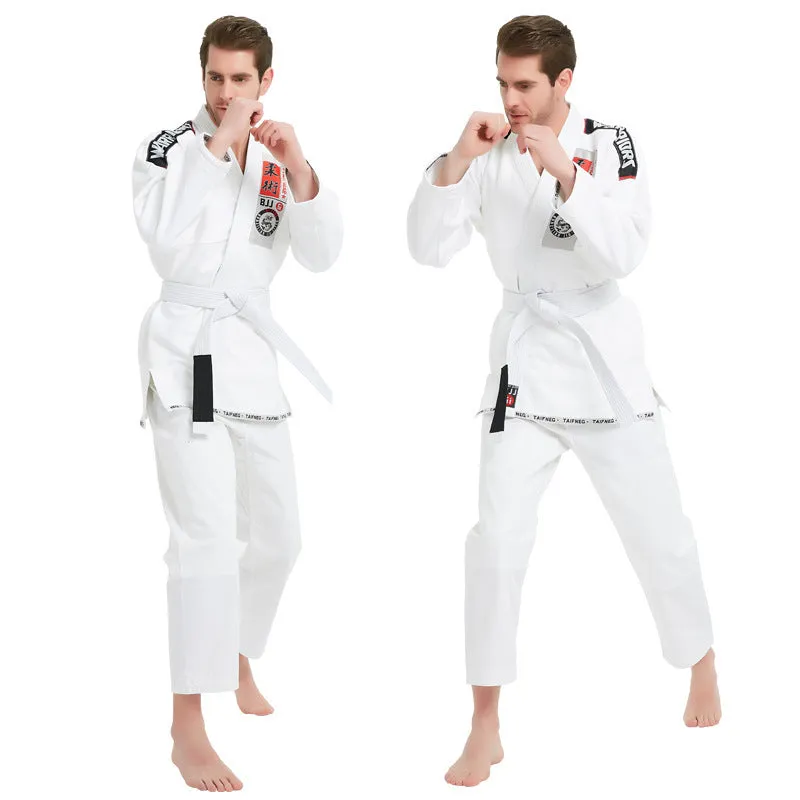 Adult anti-wear jiu-jitsu suit in black, 100% cotton training clothing for martial arts