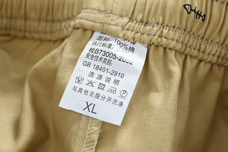 Cotton beach shorts in dark blue, loose fit, size range L to 5XL, for men and women