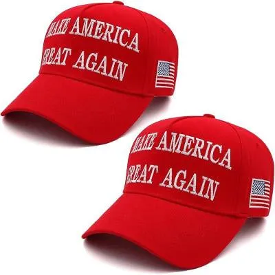 Cotton baseball cap with embroidered geometric pattern, adjustable back strap, and US flag option