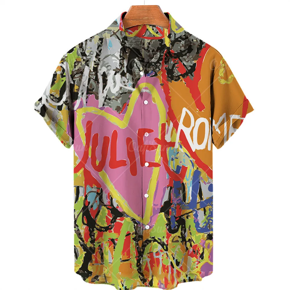 Men's plus size Hawaiian shirt with digital flower print, short sleeves, and cardigan style in apricot colour
