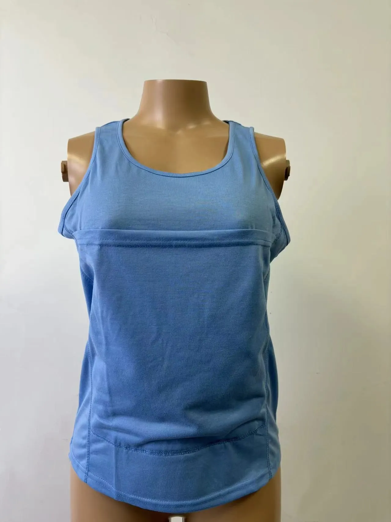Cotton t-shirt dress with round neck and short A-line skirt in blue, available for men and women
