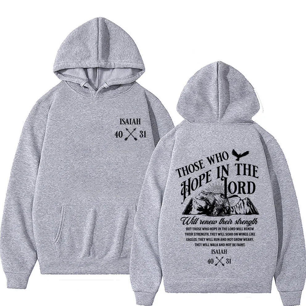 Christian Jesus letters print loose pullover hoodie in black on a plain background showing front print detail