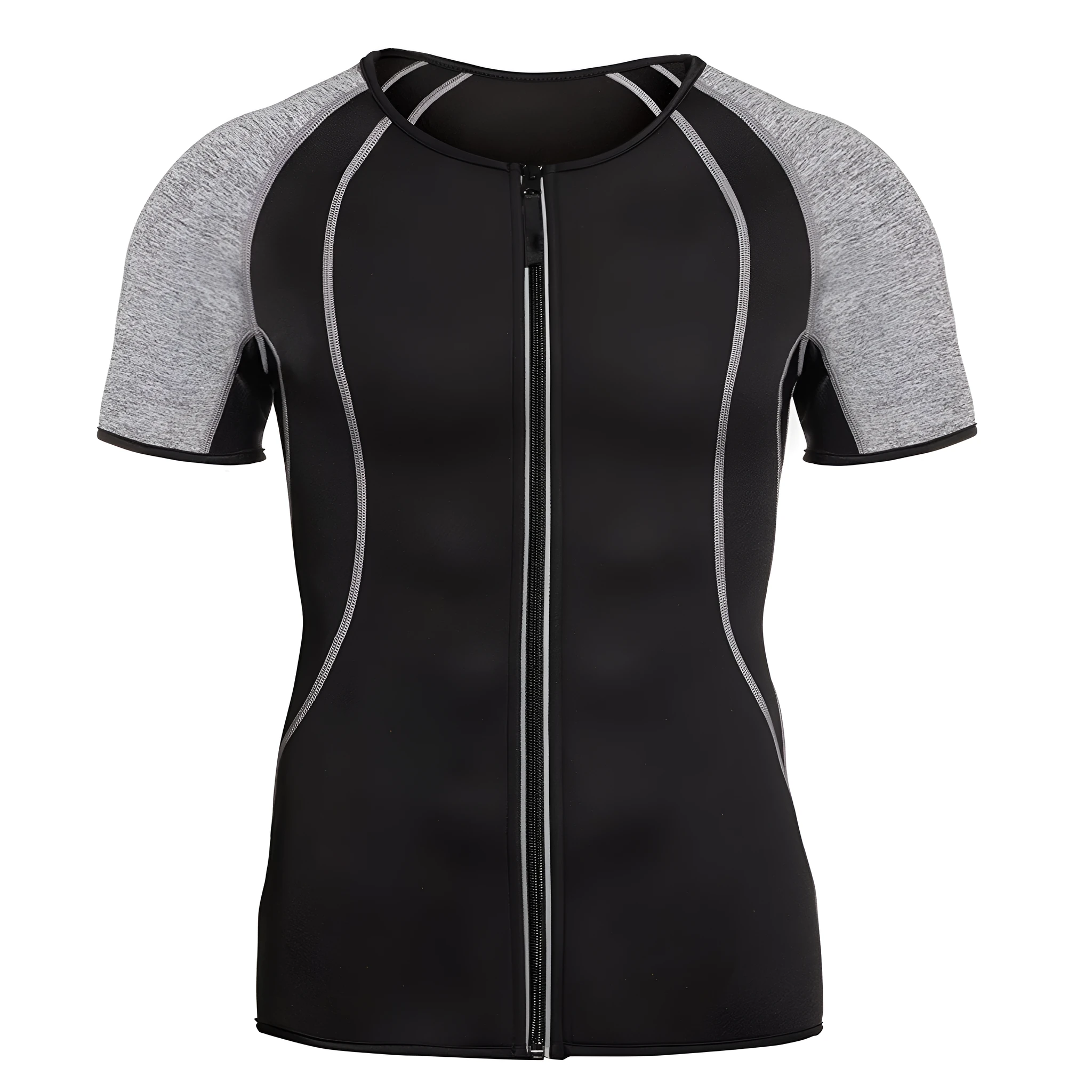 Men's grey chlorine fiber long sleeve sweat shirt for yoga and gym training