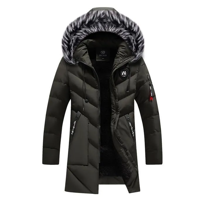 Omi Men's Winter Jacket in Black, front view, made from polyester fibre, size L to XXXL