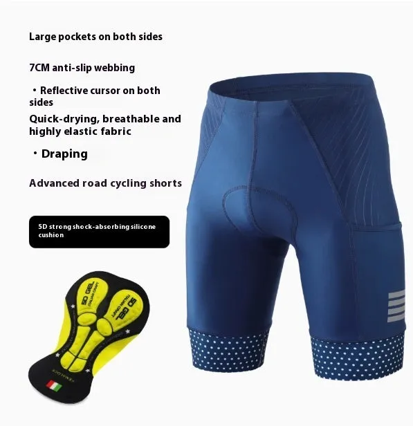 Road Sports bicycle shorts with double-sided pockets and anti-slip webbing in black colour