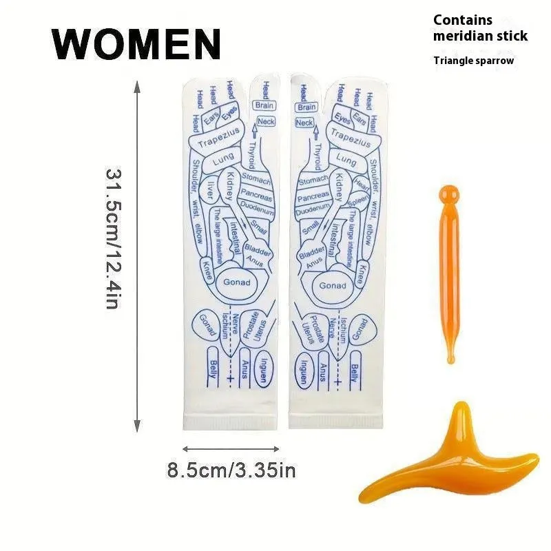 Socks with acupressure point diagrams for foot reflexology, cotton blend, one size adult