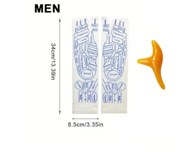 Socks with acupressure point diagrams for foot reflexology, cotton blend, one size adult