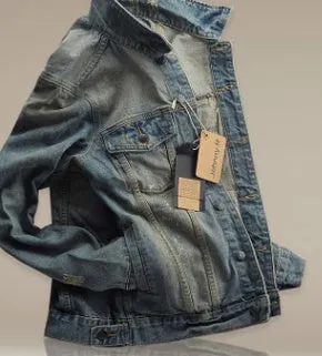 Men's denim jacket, full zip front, solid colour cotton, classic fit, available sizes S to XXXL
