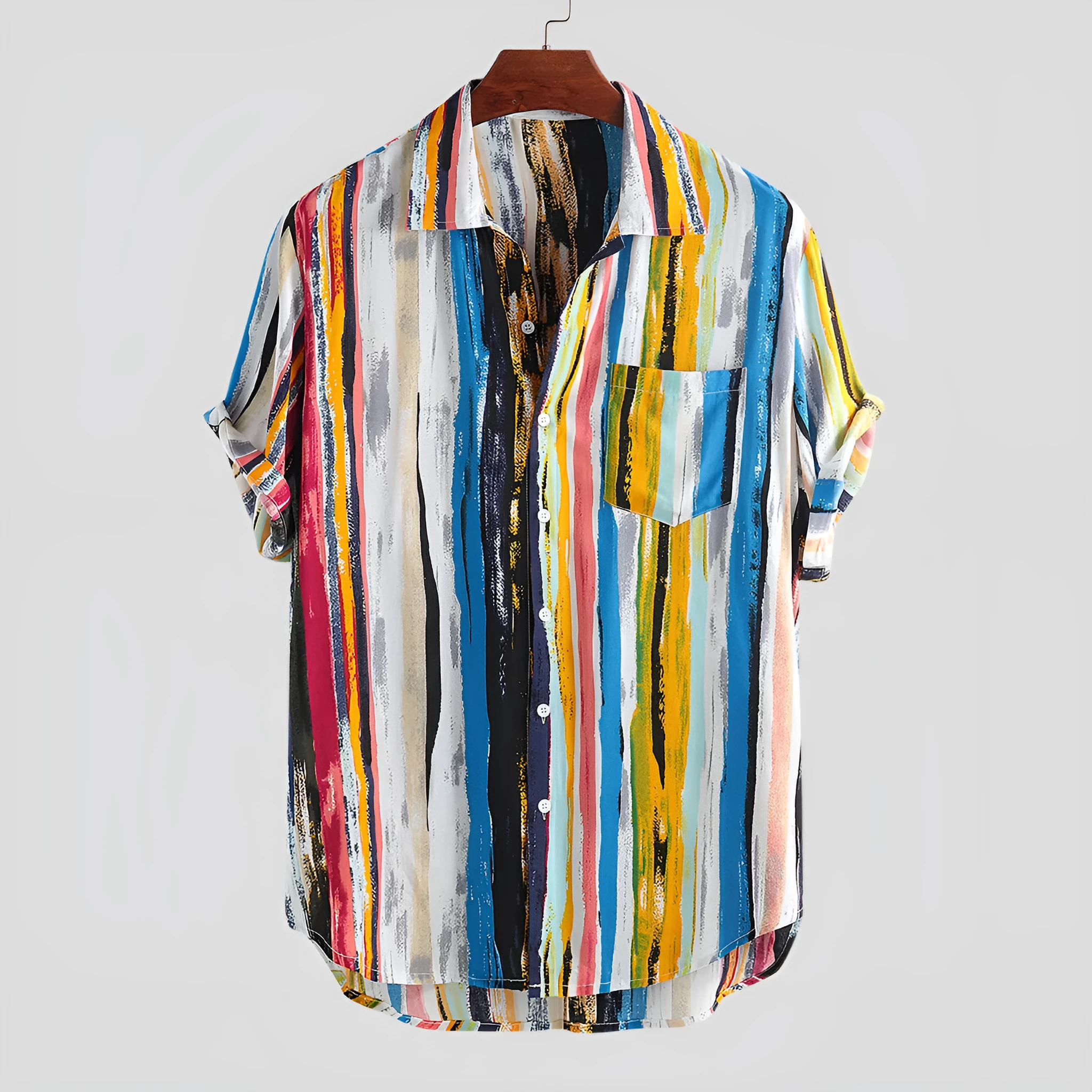 Men's cotton blend short sleeve t-shirt available in blue striped, gold, red 2, red striped colours sizes M to 4XL