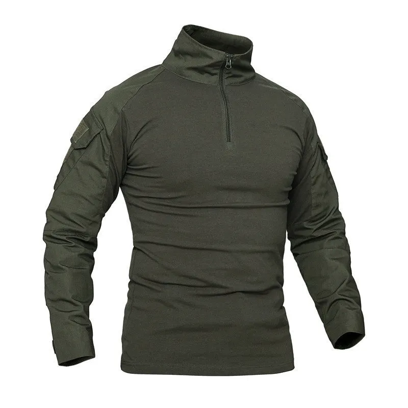 Frog tactical T-shirt polyester quick-drying breathable outdoor hiking running climbing top Army Green