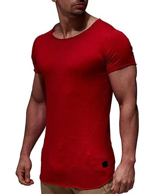 Men's solid colour modal short sleeved T-shirt in black, shown on male model, size M, front view