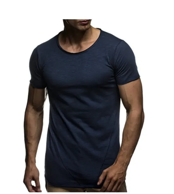 Men's solid colour modal short sleeved T-shirt in black, shown on male model, size M, front view