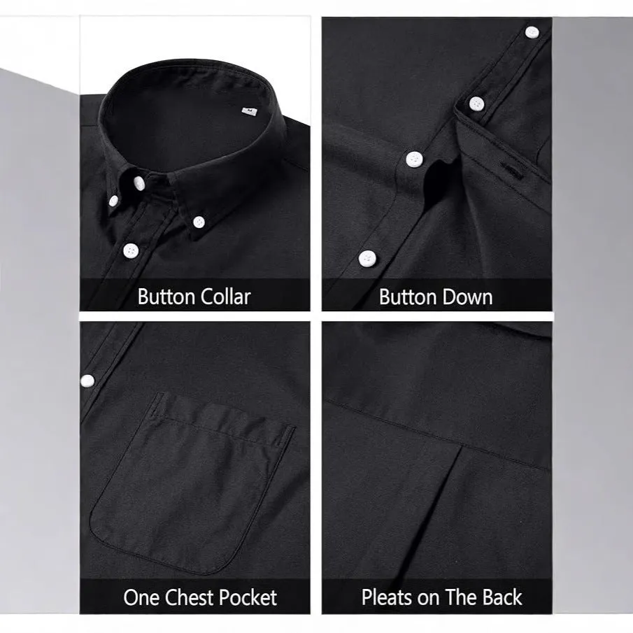Cotton blend Oxford long sleeve button shirt in cardigan style