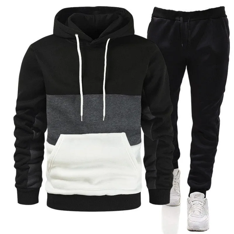 Men loose fit leisure set hoodie and joggers in army green colour