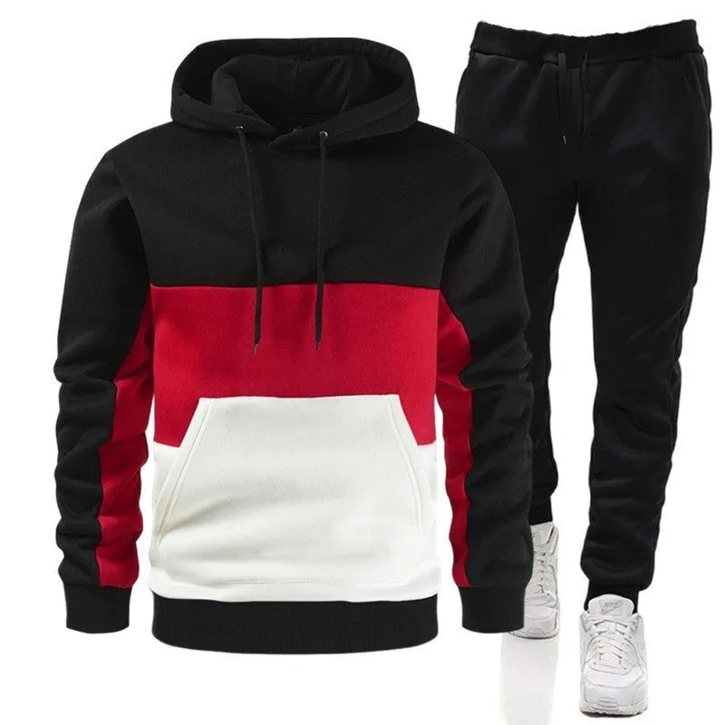 Men loose fit leisure set hoodie and joggers in army green colour