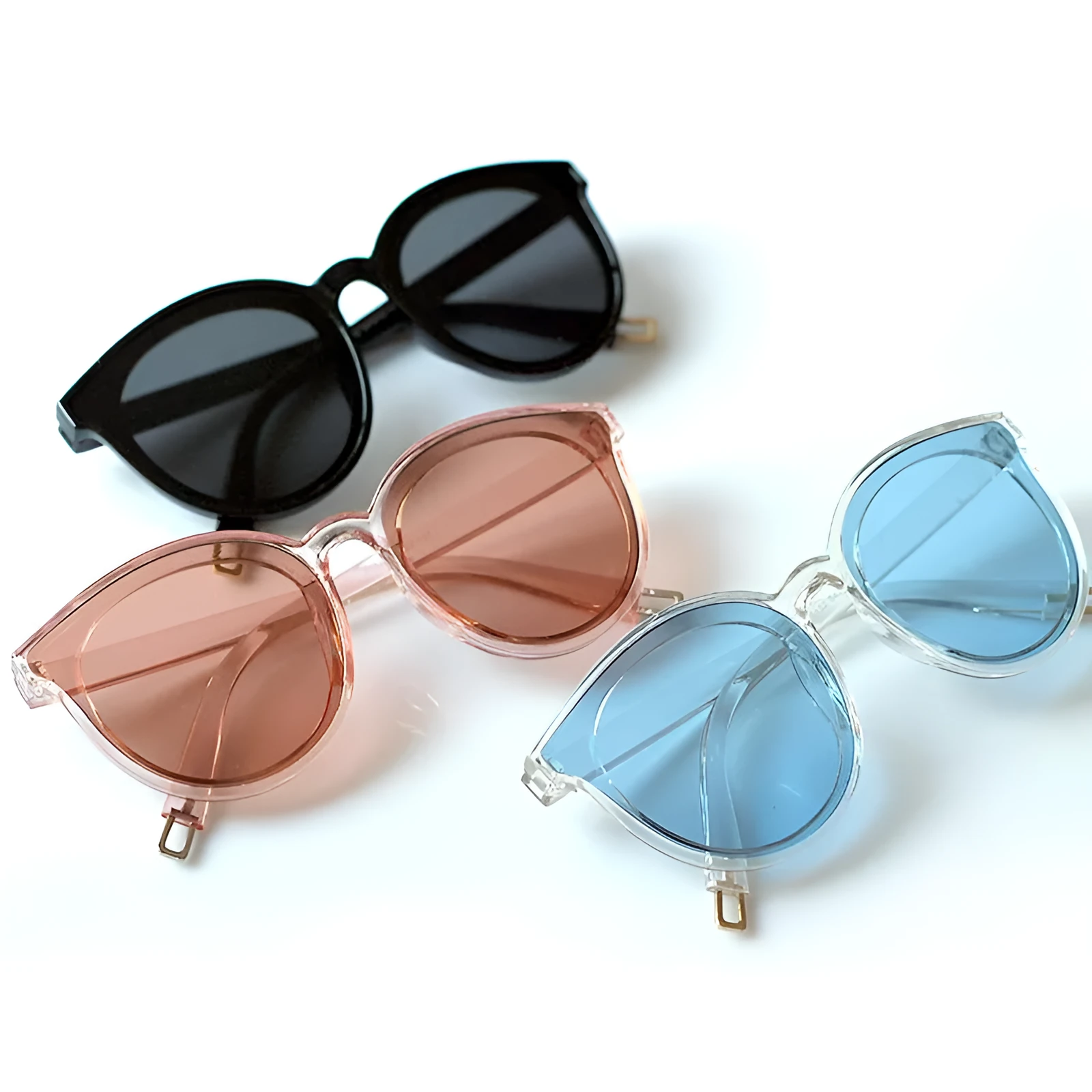 Unisex reading glasses with spring hinge temple in six colours including black, blue, brown, pink, red, and yellow