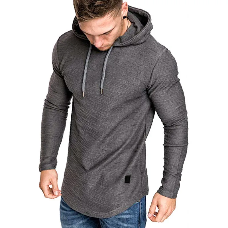 Men hoodie sweatshirt, casual long sleeve slim fit pullover, cotton blend solid colour, available in white, green, black, dark grey, khaki, sizes M to 3XL