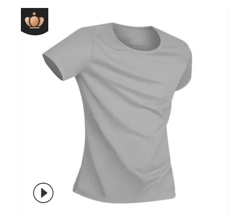 Plain round neck short sleeve quick-dry waterproof anti-fouling T-shirt in white, black, blue; 95% acetate blend loose fit