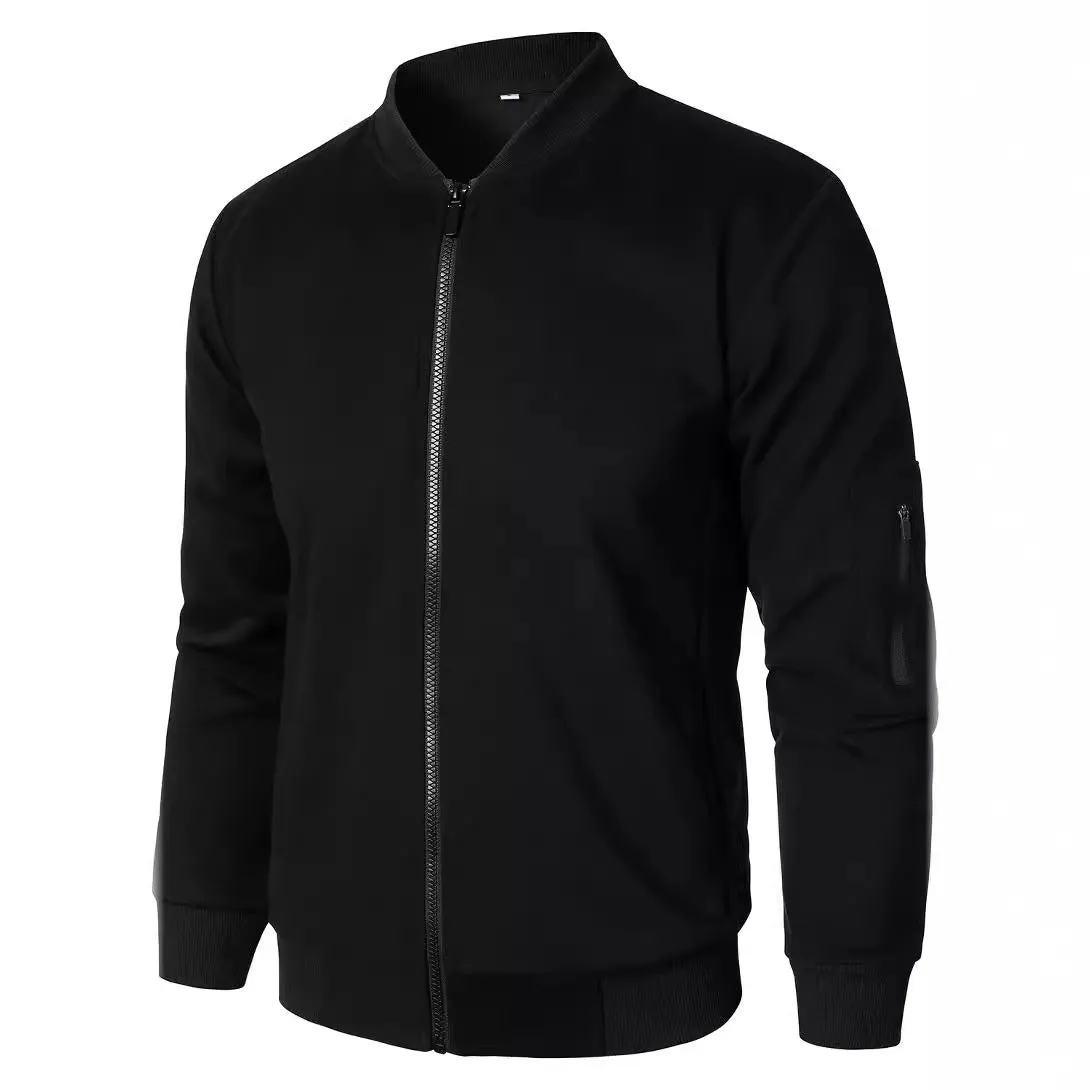 Men's loose fit knitted jacket in a cotton blend, shown in black, grey, or blue colour options.