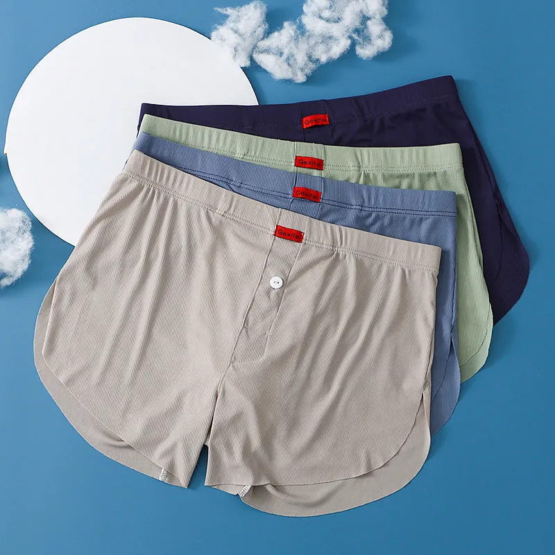 Men's ice silk loose breathable quick-drying shorts in solid colour, seamless design, mid waist, sizes L to XXXXL