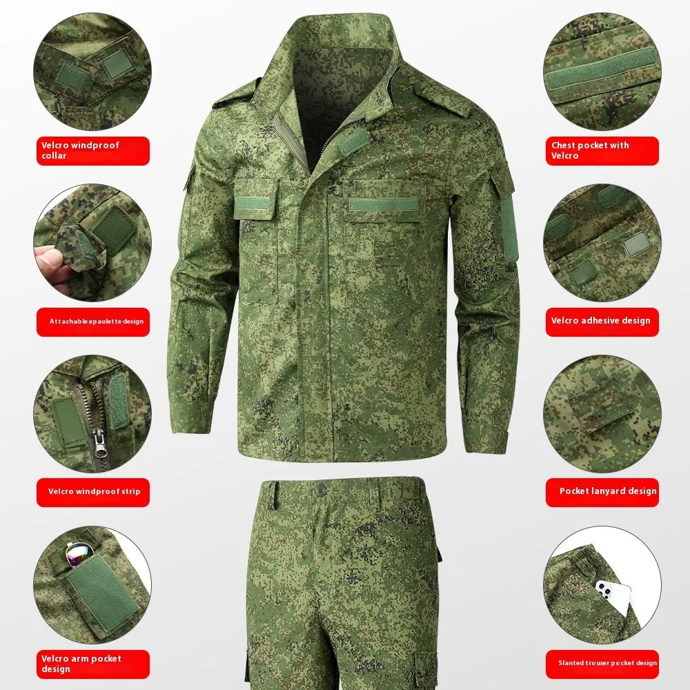 Men's new camouflage mesh work suit set including top and pants for construction site labour protection