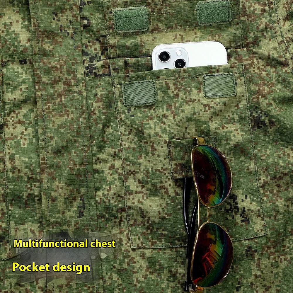 Men's new camouflage mesh work suit set including top and pants for construction site labour protection