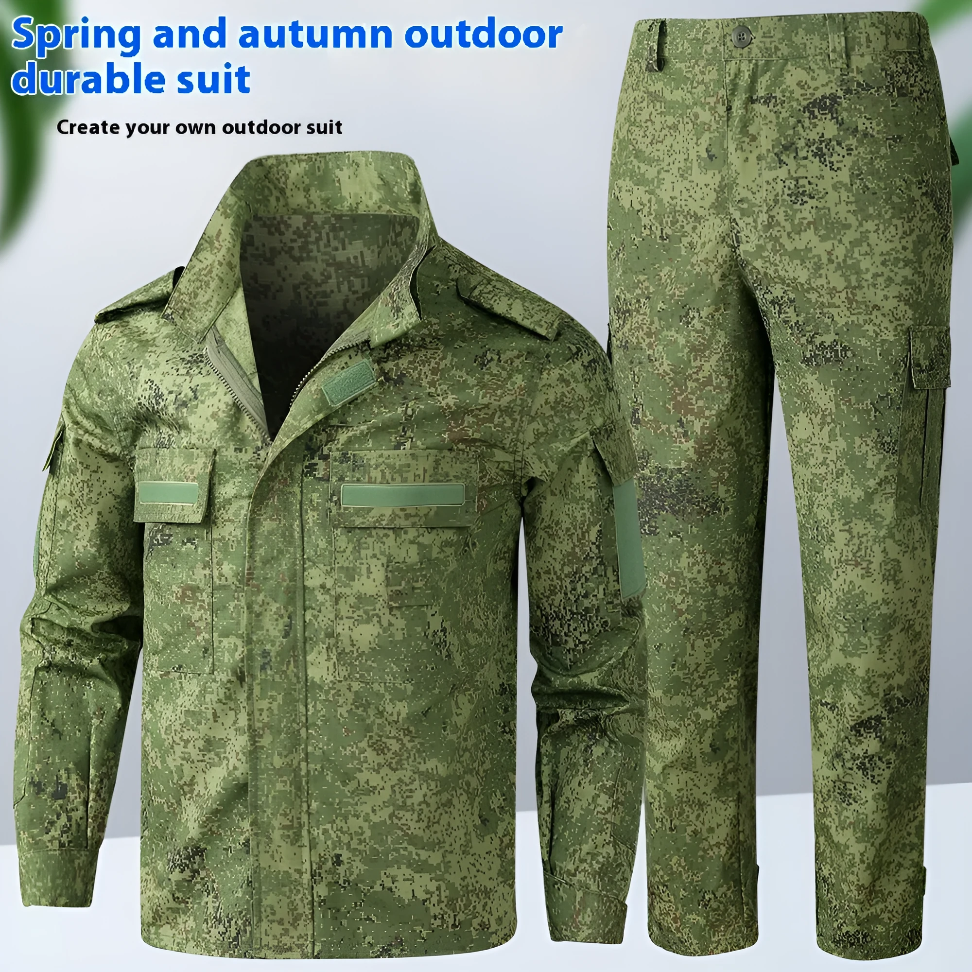 Men's new camouflage mesh work suit set including top and pants for construction site labour protection