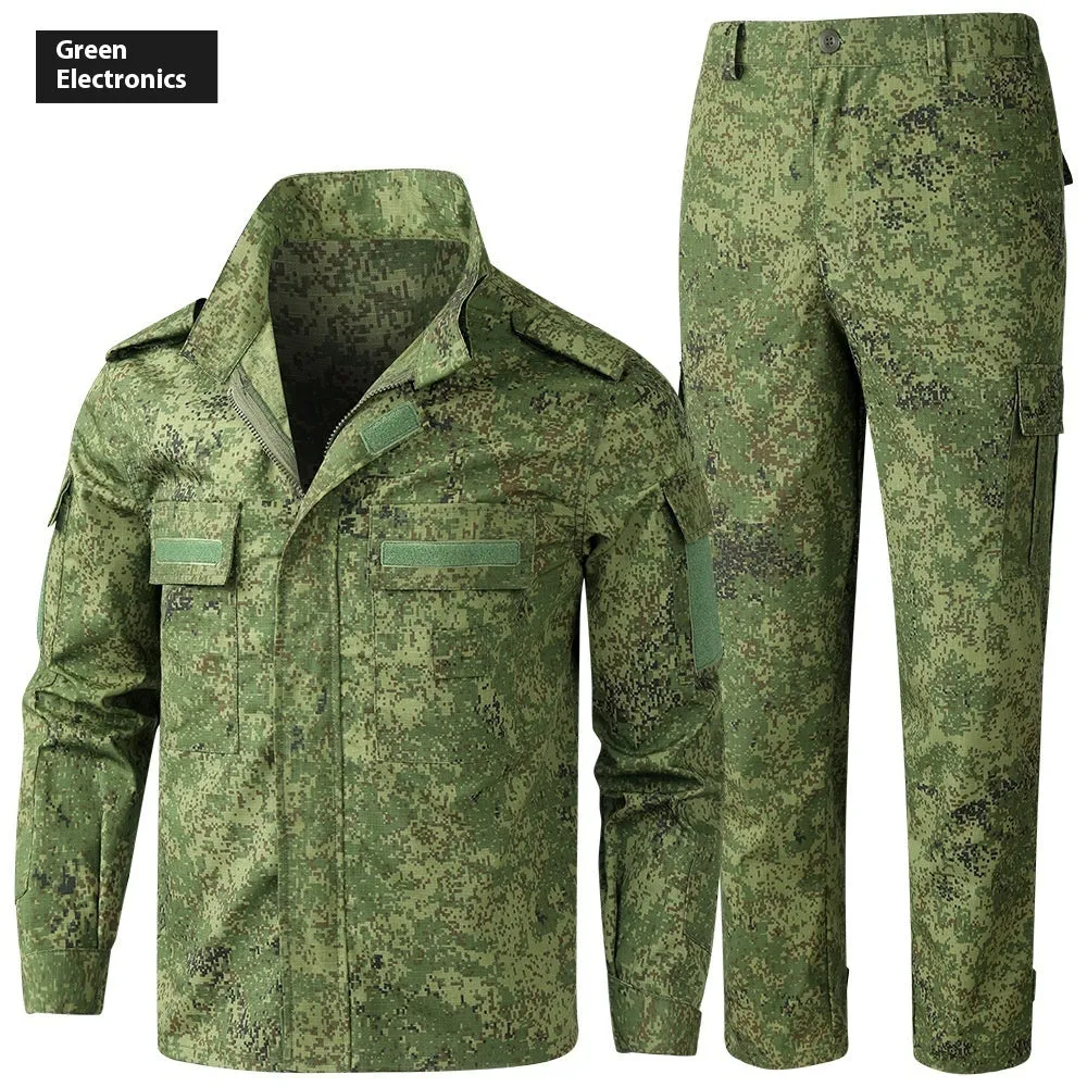 Men's new camouflage mesh work suit set including top and pants for construction site labour protection