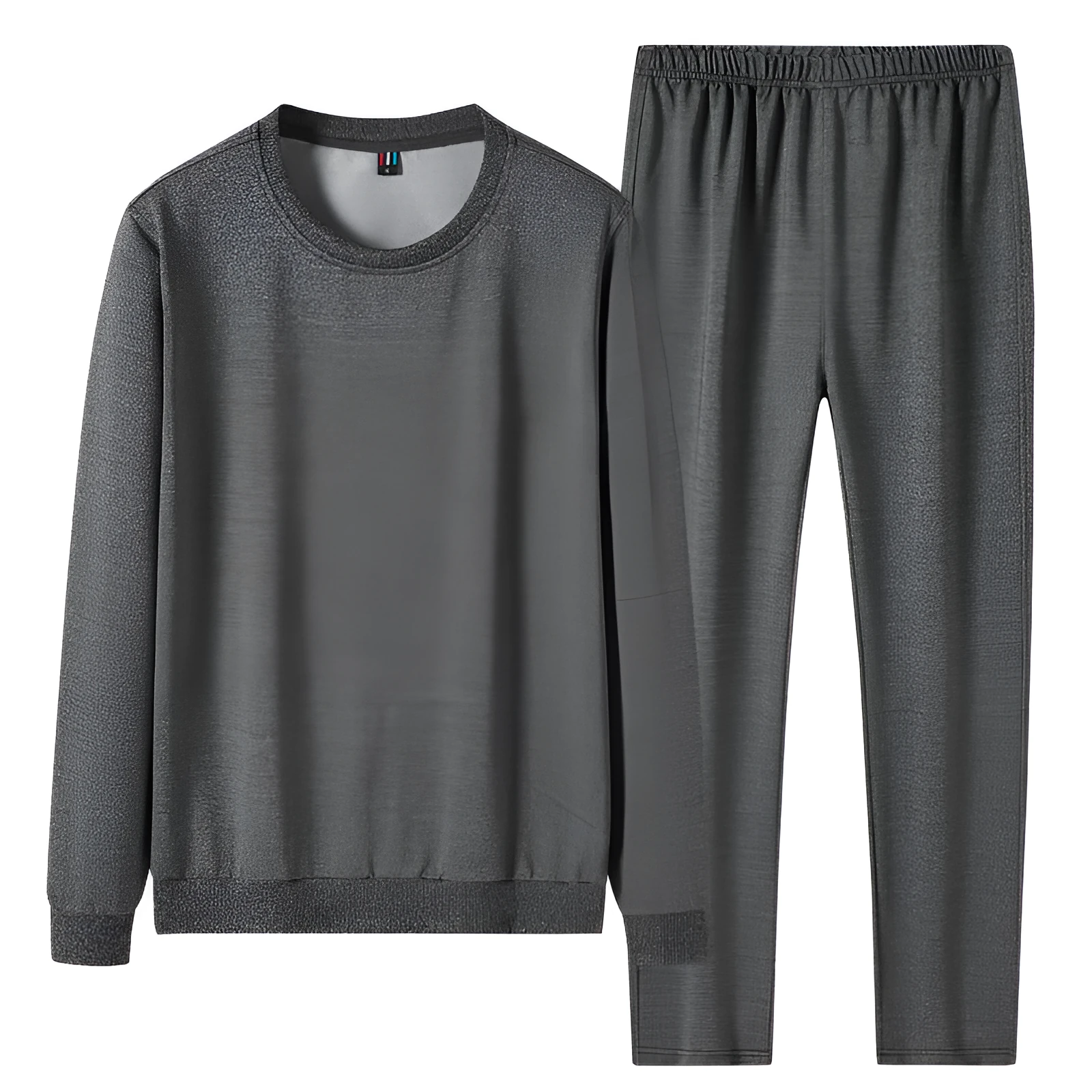 Spring autumn men casual tracksuit set no metal drawstring pockets polyester knit black gray light gray coat and trousers