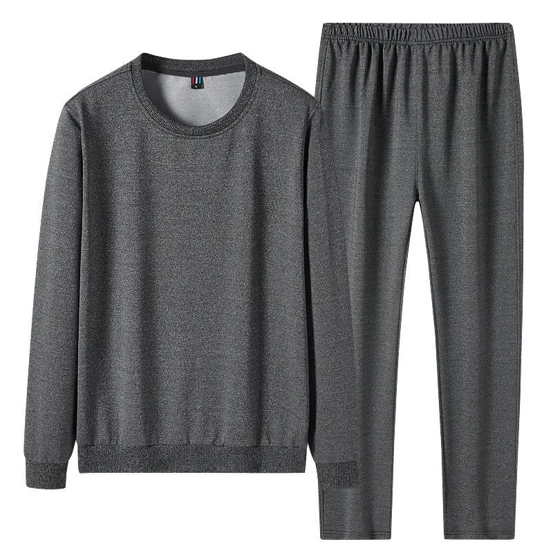 Spring autumn men casual tracksuit set no metal drawstring pockets polyester knit black gray light gray coat and trousers