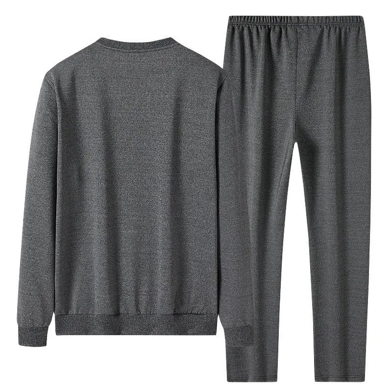Spring autumn men casual tracksuit set no metal drawstring pockets polyester knit black gray light gray coat and trousers